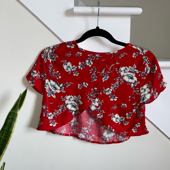 Forever 21 Red Floral Crop Top & Skirt - Picture 7 of 8